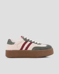 Женские платформенные кроссовки с эффектом овчины и контрастными цветами Blogger