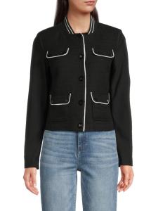 ​Твидовый пиджак в смешанной технике Karl Lagerfeld Paris, черный