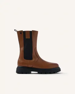 Ботинки для девочки типа челси с рельефной подошвой и мягкой стелькой Gioseppo, черный