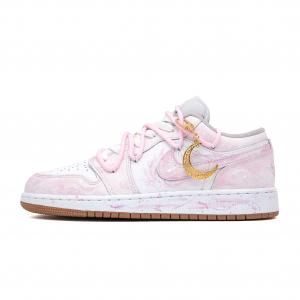 Jordan Баскетбольные кроссовки Air 1 Distant Coral с амортизацией, износостойкие, винтажные, унисекс, светло-розовые