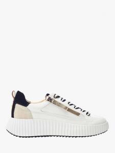 Кроссовки из натуральной кожи bouville с массивной застежкой-молнией Moda in Pelle, белый/черный