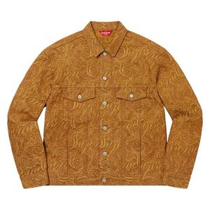 Куртка Supreme Script Jacquard Denim Trucker Jacket 'Brown', коричневый