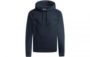 Худи с вышитым логотипом и шнурком EMPORIO ARMANI, синий