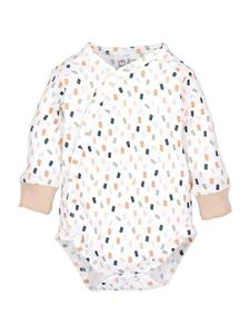 Nini Боди с длинными рукавами и цветочным узором белого цвета