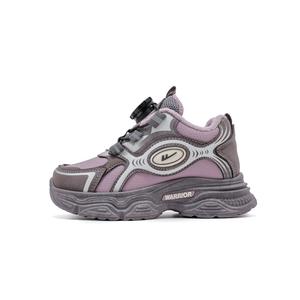 Нескользящие, легкие, амортизирующие, теплые, низкие детские кроссовки для бега WARRIOR, черный/серый