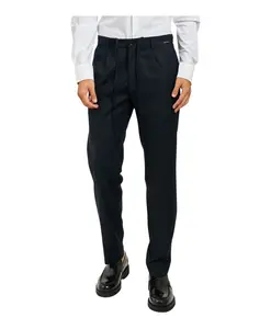 Синие плиссированные брюки на шнуровке Michael Coal, синий