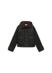 Куртка межсезонная MANGO TEEN Foxy, темно-зеленый