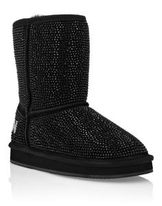 Полуботинки Mid Flat Boots Stones PHILIPP PLEIN, черный