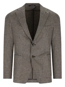 Жакет из шерсти в гусиную лапку TAGLIATORE, коричневый