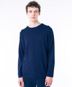 Эластичная хлопковая трикотажная футболка с длинными рукавами