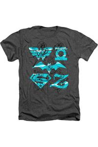 DC Comics Superhero Girls Line Art Group для взрослых Футболка / футболка Heather Gildan, цвет charcoal