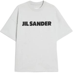 Футболка из хлопка с логотипом JIL SANDER, светло-серый