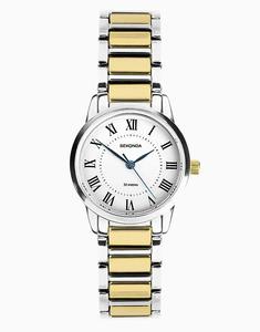 Часы Sekonda Beaumont 28 мм круглые двухцветные в серебряном корпусе