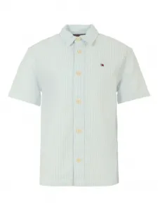 Полосатая рубашка с короткими рукавами Tommy Hilfiger Junior, синий