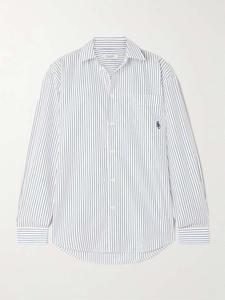 Рубашка из хлопкового поплина с вышивкой Src Sporty & Rich, белый