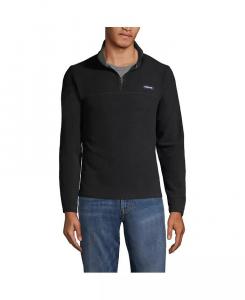 Мужской флисовый свитер на молнии в любую погоду Lands' End, черный