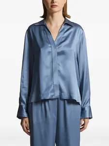 Рубашка с атласными вставками Peserico, синий