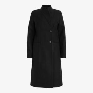 Пальто Sidney прямого кроя из смеси шерсти и переработанного кашемира с воротником-стойкой Allsaints, черный