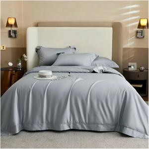 UOIO Комплект постельного белья UOIO из египетского хлопка 1400TC с мягким шелковистым пододеяльником и простыней на резинке