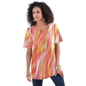 Женская футболка больших размеров с круглым вырезом Roaman Ultimate Roaman's, цвет Warm Textured Stripe