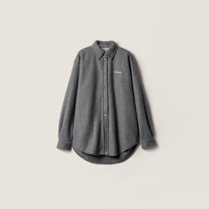 Флисовая рубашка MIU MIU, серый