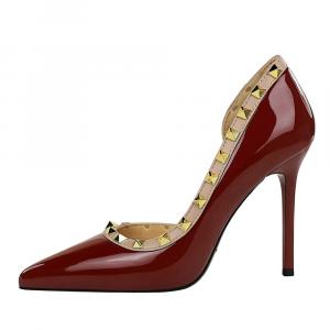 QITUMAUL Женские туфли на высоком каблуке - Бордовые[Высота каблука 11 см], цвет Burgundy[Heel Height 11cm]