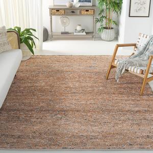 Ковер SAFAVIEH, 244 x 305 см, - коллекция Bohemian - большой - натуральный и синий, ручной работы из джута, идеально для гостиной, спальни, офиса, столовой (BOH901M)