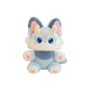 Мягкая и милая плюшевая кукла фэнтези-лисичка высота 35см/50см KUMAOYA, синий