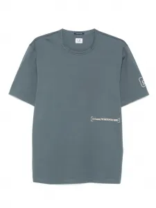 Хлопковая футболка с графическим принтом C.P. Company, синий