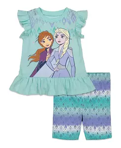 Майка и велосипедки для девочек Frozen, синий