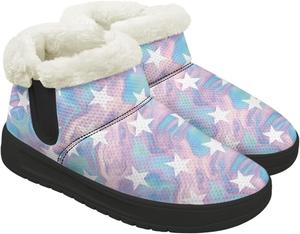 Зимние ботинки для женщин, снегоступы с меховой подкладкой, теплые женские походные и прогулочные туфли, противоскользящие легкие ботинки до щиколотки Chririnla, Gradient Stars