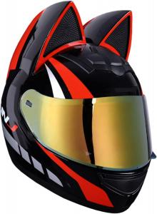 Шлем мотоциклетный Esrada, черный / красный