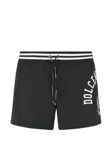 Слитный купальник с контрастным логотипом Dolce & Gabbana, черный