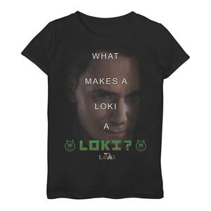 Футболка с плакатом и рисунком «Марвел Локи» для девочек 7–16 лет «Что делает Локи Локи» Marvel, черный