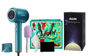 Фен для волос Aux, AH7608I Lake Blue (Fun Gift Bag + Hair Dryer Cap + Airbag Comb)