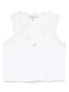 Топ с кружевной отделкой TWINSET Kids, белый