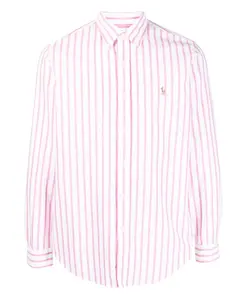 Полосатая хлопковая рубашка Polo Ralph Lauren, розовый