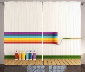 Шторы ABAKUHAUS в деревенском стиле, цветные, с кистью в современном стиле, универсальные, для гостиной, с петлями и крючками, 280 x 225 см, цвет "яичная скорлупа", разноцветные Abakuhaus