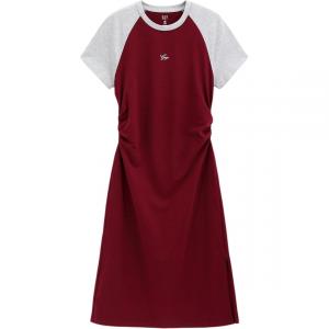 Женское платье с коротким рукавом GAP, бордовый