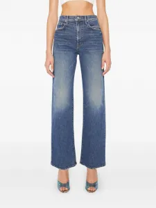 Джинсы Lasso Sneak с эффектом потертостей Mother, синий