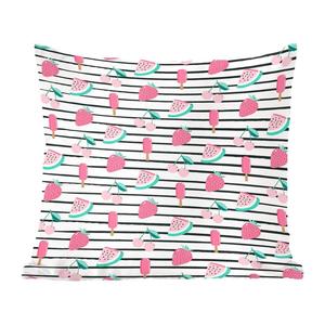 MuchoWow Декоративная подушка Диванная подушка Декоративная подушка для гостиной 45 x 45 см Фруктовый - Розовый - Узор - Чехлы для подушек - Декоративные чехлы для подушек - Декоративные чехлы для подушек