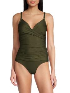 Слитный купальник с закручивающейся передней частью DKNY, цвет Moss