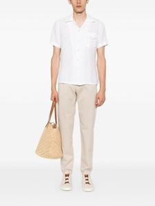 Eleventy льняная рубашка с короткими рукавами, белый