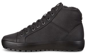 Мягкие крутые стильные мужские кеды для скейтбординга с высоким верхом черного цвета Ecco