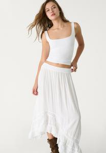 Топ SQUARE-CUT NECKLINE Stradivarius, белый