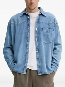 Джинсовая рубашка с накладными карманами Won Hundred, синий
