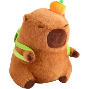 Милый плюшевый игрушка капибара в костюме, мультяшная мягкая игрушка, 30см/40см Ten Thousand Children's Music, темно-коричневый/оранжевый