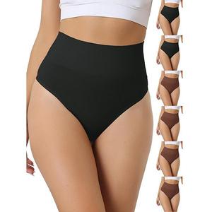 7 пар женских трусиков-стрингов с высокой посадкой, невидимые, эластичные, удобное белье Inspire Chic, Dark Brown Black