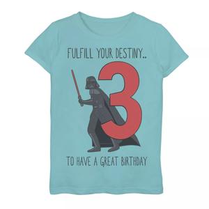 Футболка с изображением третьего дня рождения Вейдера для девочек 7–16 лет Star Wars