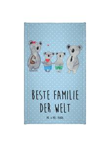 Mr. & Mrs. Panda Набор из двух полотенец с изображением семейства коал и надписью, пастельно-голубой цвет